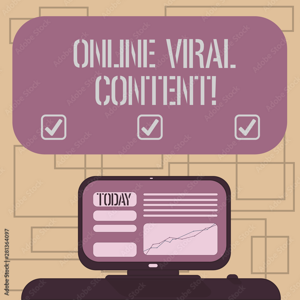 Poster text sign showing online viral content. conceptual photo article that spreads rapidly online by webs