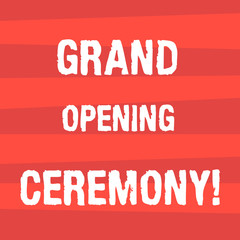 Handwriting text writing Grand Opening Ceremony. Concept meaning mark the opening of a new business or public place Halftone Stripe photo Horizontal Lines Pattern in Alternate Color Space