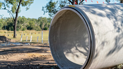 Concrete Culvert To Aid Water Flow From One Side Of Road To The Other