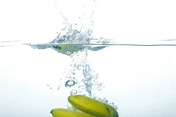 Falling Banana Into Clear Water