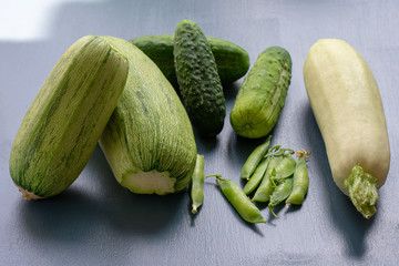 Fresh organic vegetables. Food background. Healthy food from the garden. Vegan, keto, paleo diet. The concept of healthy, proper nutrition. Diet, detox, cleansing