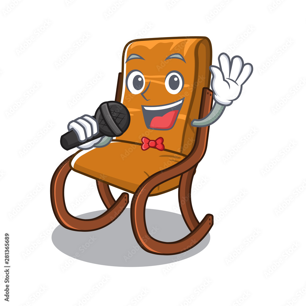 Poster singing rocking chair in the cartoon shape