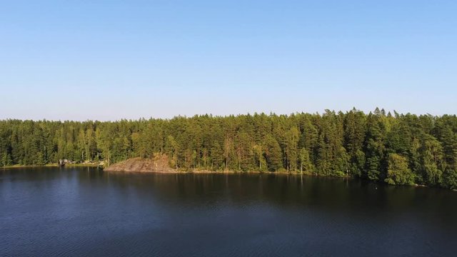 4k drone video footage of Saarij&auml;rvi lake, Finland