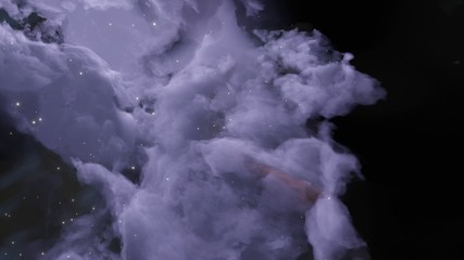 Abstract background with clouds and stars. Blue and yellow. Template for illustrations of space and clouds.