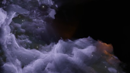 Abstract background with clouds and stars. Blue and yellow. Template for illustrations of space and clouds.