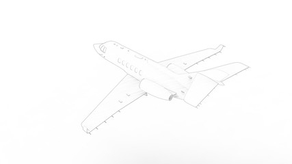 3D rendering of a jet airplane isolated in white background