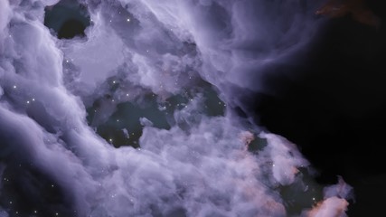 Abstract background with clouds and stars. Blue and yellow. Template for illustrations of space and clouds.