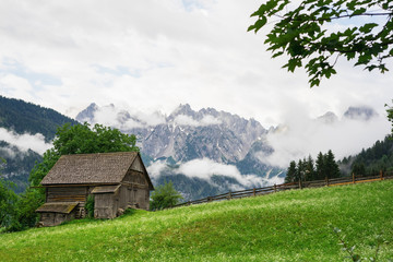 Beautiful town Gosau in the Alps, Austria