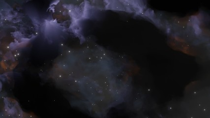 Abstract background with clouds and stars. Blue and yellow. Template for illustrations of space and clouds.