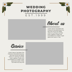 Modern square wedding photography web banner for social media mobile apps
