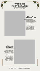 Modern wedding photography web banner for social media mobile apps