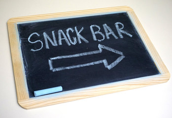 Fototapeta premium Snack bar sign on chalkboard