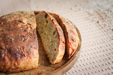 fragrant sourdough bread with Provencal herbs and cheese