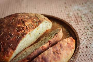 fragrant sourdough bread with Provencal herbs and cheese