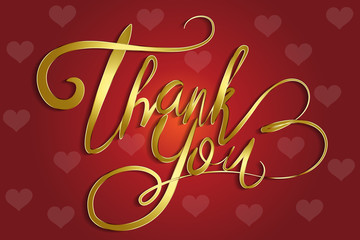 Thank You Greeting Gold Card