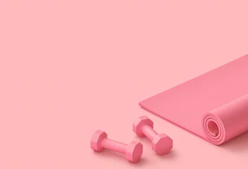 Fotobehang Pastel pink fitness background © ptasha