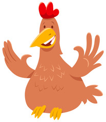 funny chicken or hen farm bird character