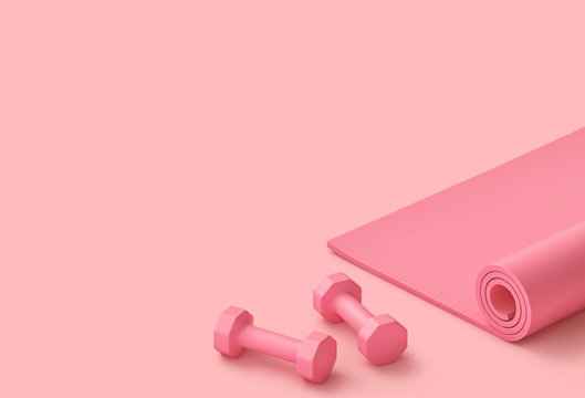 Pastel pink fitness background