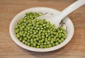 Fresh peas in a bowl