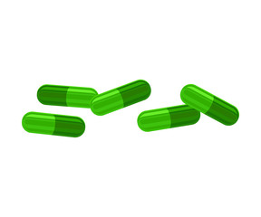 Capsule tablets. Vector illustration on white background.