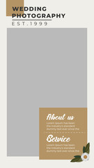 Modern wedding photography web banner for social media mobile apps