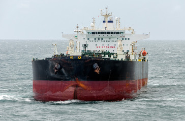 The oil tanker in the high sea