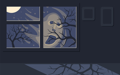 Spooky blurred ghost looks in