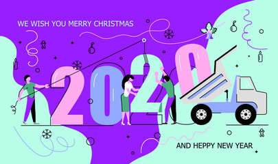 Business people building 2020