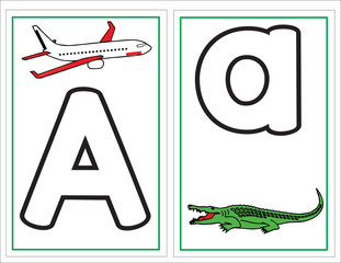 Uppercase and Lowercase A flashcard