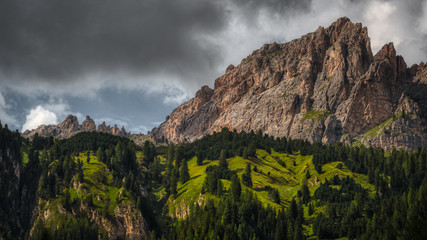 Cloudy landscape on the Dolomites Mountains, Italy