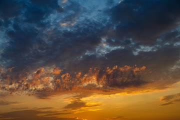 Fototapeta na wymiar Beautiful colorful sunrise. Multicolored clouds.