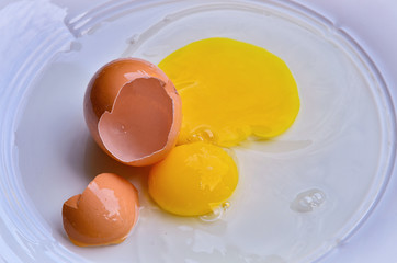 crash shell egg with yolk