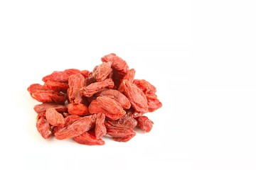 Dried Goji Berries On White Background