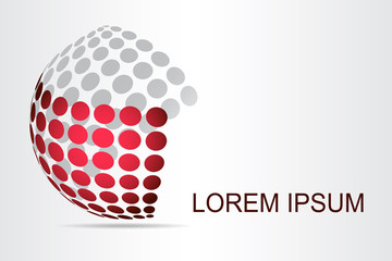 Abstract technology logo stylized spherical surface with abstract shapes. This logo is suitable for global company, world technologies, media and publicity agencies 