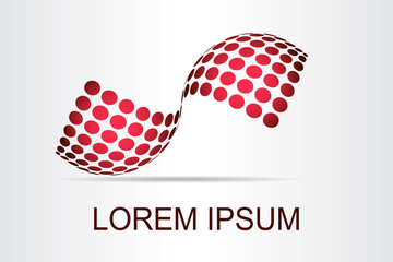 Abstract technology logo stylized spherical surface with abstract shapes. This logo is suitable for global company, world technologies, media and publicity agencies 