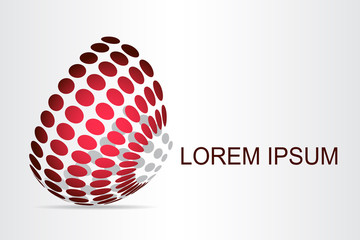 Abstract technology logo stylized spherical surface with abstract shapes. This logo is suitable for global company, world technologies, media and publicity agencies 