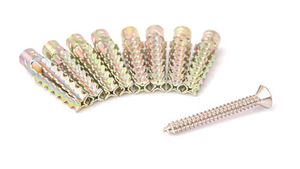 Fototapeta premium Metal dowels or Metallic expansion anchors and screws