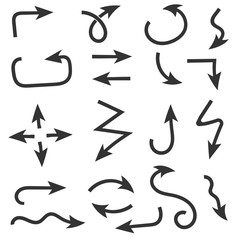 Black arrows. Hand drawn icons