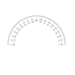 Protractor circular scale bar overlay for measuring tools.
