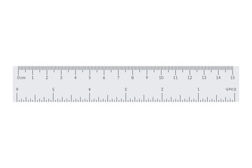 Engineer or architect paper drafting ruler with an imperial and a metric units scale.