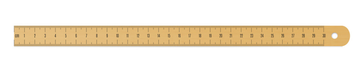 Engineer or architect wooden drafting ruler with a metric units scale.