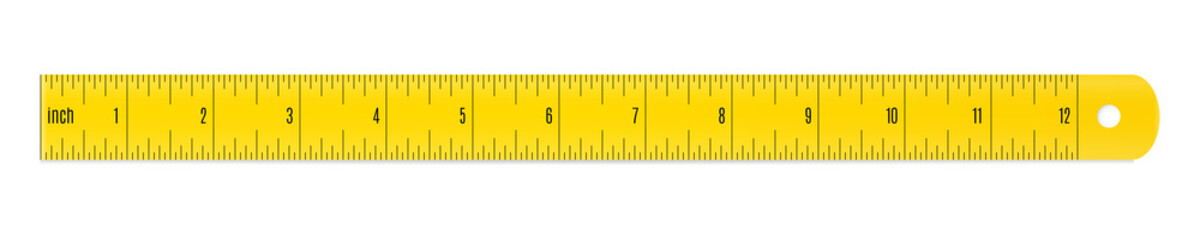 Engineer or architect plastic drafting ruler with an imperial units scale.