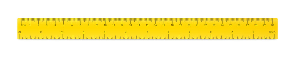 Engineer or architect plastic drafting ruler with an imperial and a metric units scale.