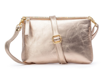 Close up of lady's bag isolated on white background