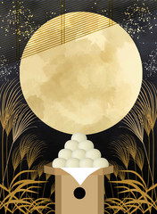 月十五夜月スーパームーンすすき9月10月和風日本日本風和柄和風和星夜空wall Mural Okaka08 月十五夜月スーパームーンすすき9月10月和風日本日本風和柄和風和星夜空wall Mural Okaka08