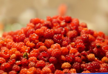 ripe sweet berry raspberries bunch