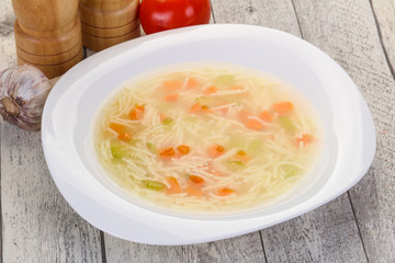 Chicken soup with noodles