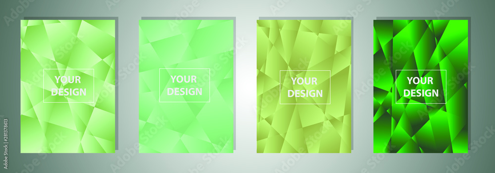 Poster set of colorful polygonal vector eps 10 illustration gradient background texture. simply geometric p