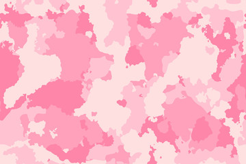 Fototapeta na wymiar Print Girly Camo. pink texture military camouflage repeats seamless army hunting background