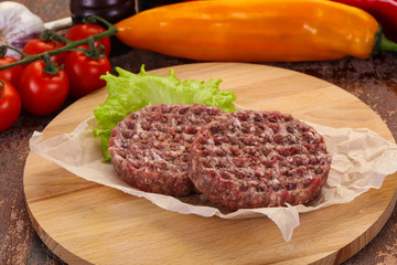 Raw burger cutlet